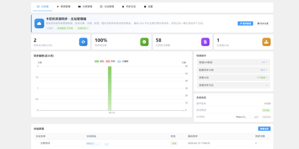 卡尼奶资源分站版同步插件