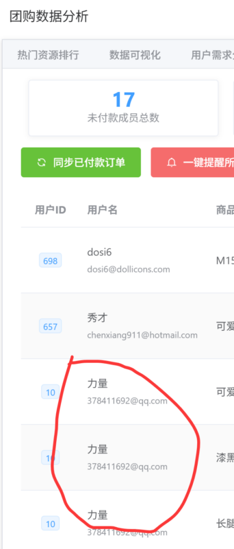 拼团后台未付款成员总数 统计了重复的用户名- 卡尼奶资源网卡尼奶资源网-萧囡资源网-QQ活动_资源分享-源码基地-项目分享-安卓绿色软件基地